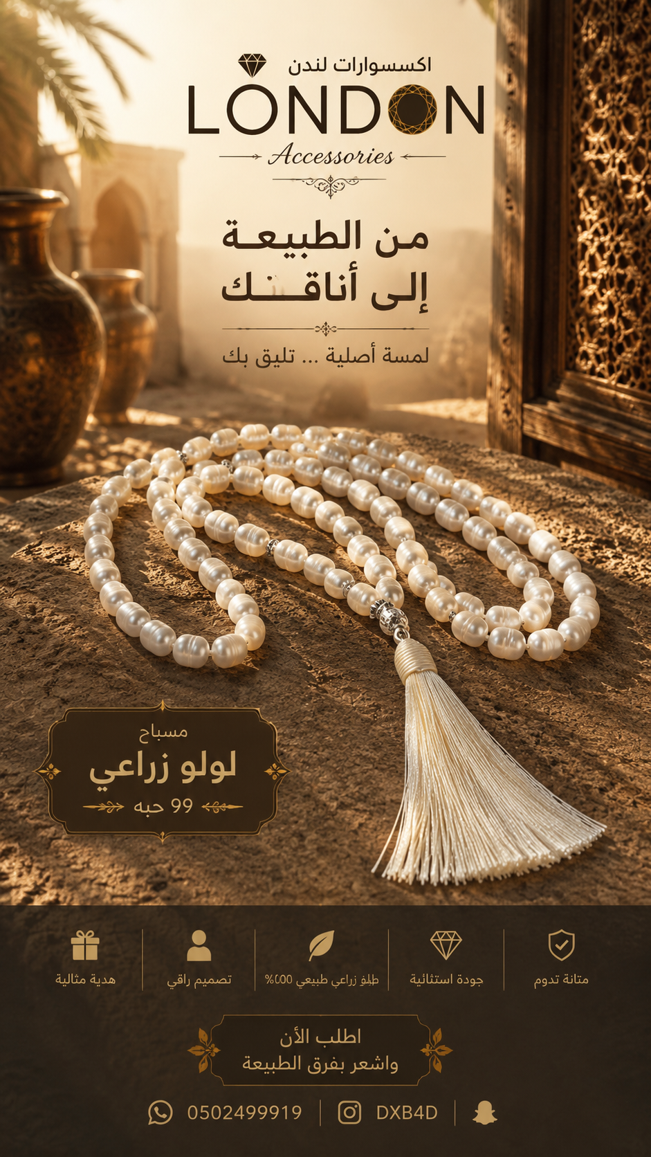 مسباح اللؤلؤ عدد 99 حبه لؤلؤ